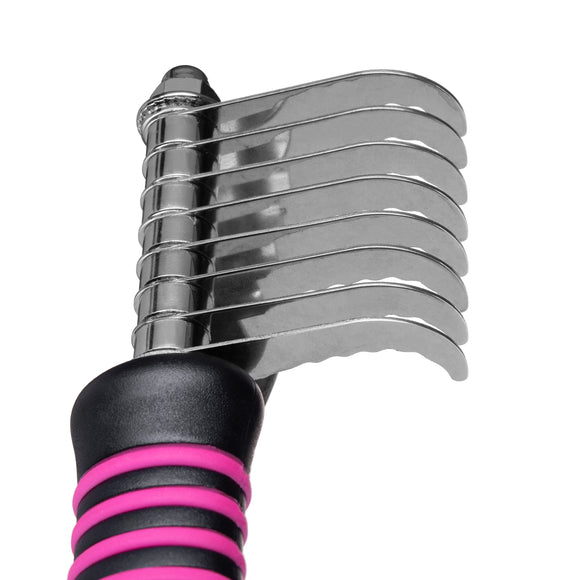 Blovi 8-Blade Dematting Comb – Small Curved Teeth, Removes Tangles and Mats Easily