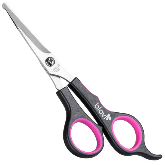 Blovi Safety Ball Tip Grooming Scissors 6" – Straight Micro-Sanding Blades, Safe Precision Cutting
