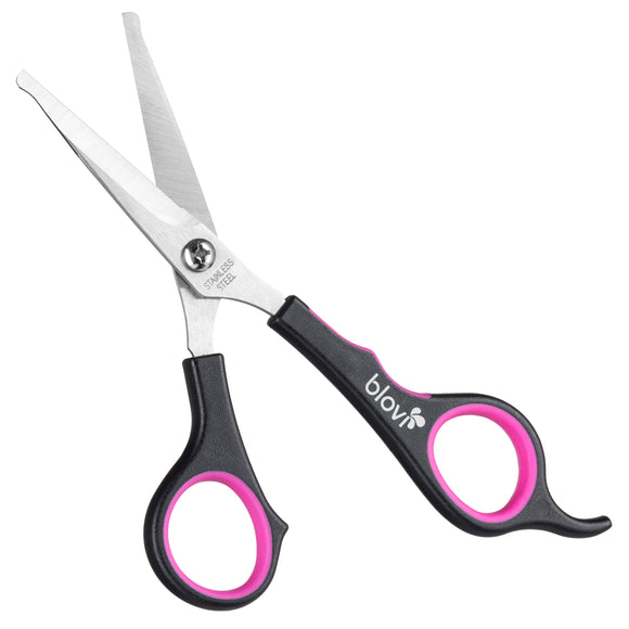 Blovi Safety Ball Tip Grooming Scissors 6" – Straight Micro-Sanding Blades, Safe Precision Cutting