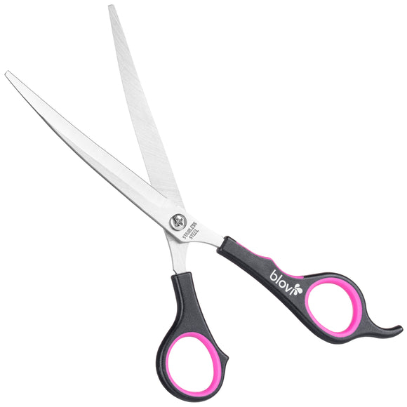 Blovi Student Curved Grooming Scissors 7.5in – Precision Micro-Sanding Blades, Lightweight Design