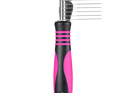 Blovi 9-Blade Dematting Comb – Stainless Steel Teeth, Side Felt Grip, Removes Tangles Easily