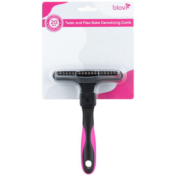 Blovi Twist and Flex Rake Dematting Comb – Adjustable Cross-Comb with Pressure Control System