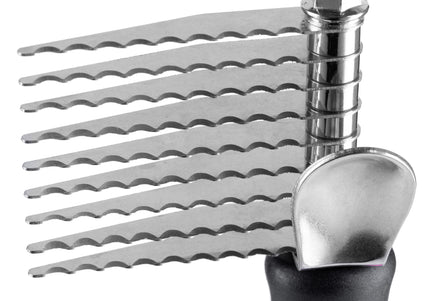 Blovi 9-Blade Dematting Comb – Stainless Steel Teeth, Side Felt Grip, Removes Tangles Easily