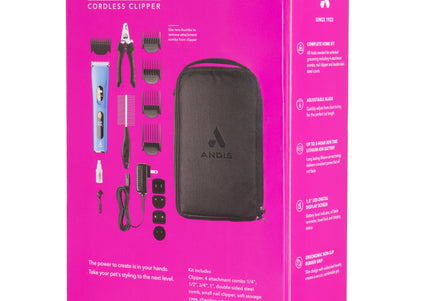 Andis enVision Cordless Clipper Kit – Lightweight Rechargeable Grooming Set, 12 Pieces