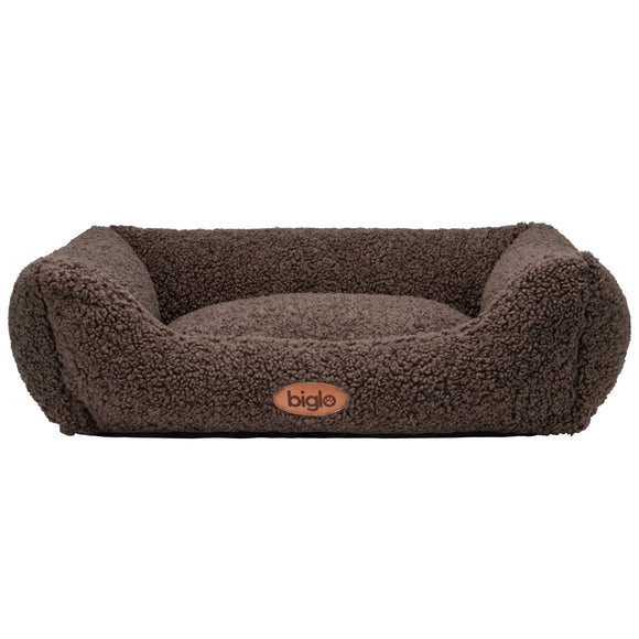 Biglo Fizzy Chocolate Lamb Bed – Plush Large Sofa-Style Pet Lounger, Soft Fleece Comfort