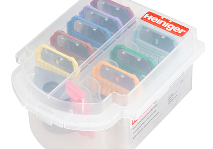 Heiniger Snap-On Metal Comb Set – 9 Professional Attachments with Storage Case