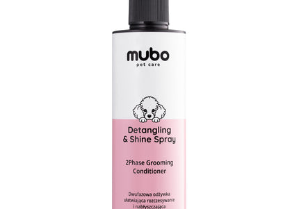 Mubo Detangling & Shine Spray 250ml – Two-Phase Conditioning Formula, Eases Combing and Boosts Coat Gloss