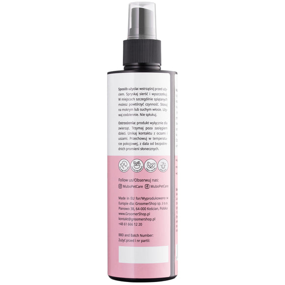 Mubo Detangling & Shine Spray 250ml – Two-Phase Conditioning Formula, Eases Combing and Boosts Coat Gloss