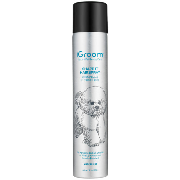 iGroom Shape It Hairspray 284g – Quick-Drying Fixing Spray with Strong Hold Formula