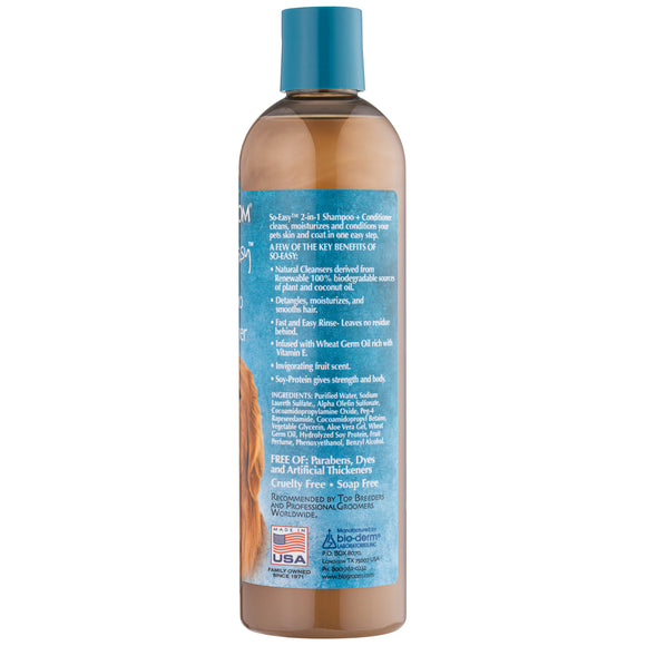 Bio-Groom So Easy 2in1 Shampoo & Conditioner – Concentrated 1:12 Formula, 355ml, Cleanses and Softens Coats