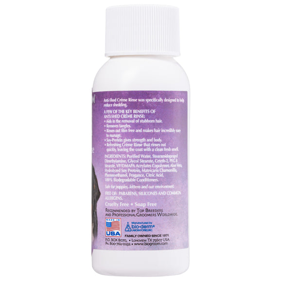 Bio-Groom Anti-Shed Creme Rinse – Professional Conditioner, Undercoat Removal Formula, 59ml