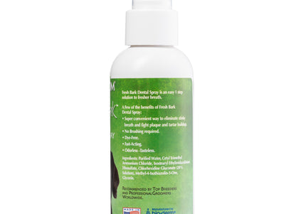 BioGroom Fresh Bark Dental Spray – Unscented Oral Hygiene with Chlorhexidine, 118ml