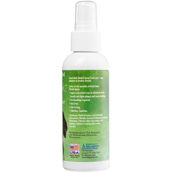 BioGroom Fresh Bark Dental Spray – Unscented Oral Hygiene with Chlorhexidine, 118ml