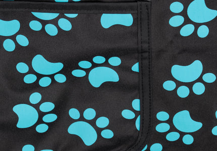 Wahl Paw Apron – Black Grooming Apron with Blue Paw Print Design, Lightweight and Durable