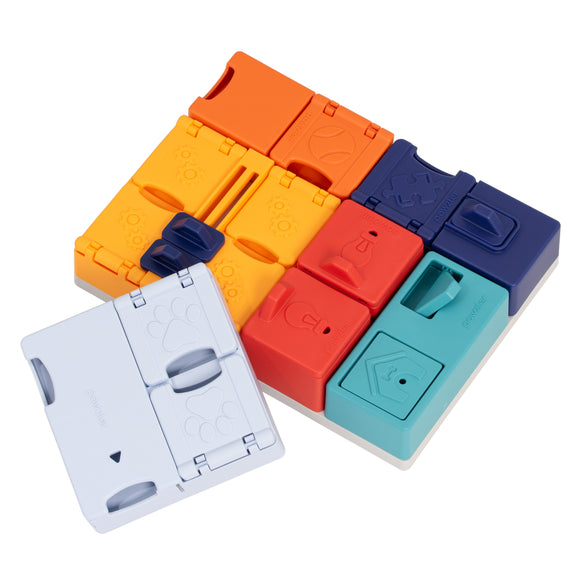 Pawzler Interactive Dog Puzzle Genius Set – Modular Enrichment Toy, 7-Piece Brain Challenge