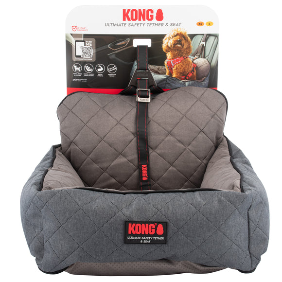 KONG Travel Ultimate Safety Seat – Small Size Secure Dog Car Seat with Reinforced Sides