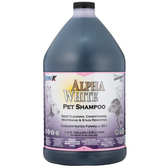 Double K Alpha White Shampoo – Concentrated Whitening Formula, 1:32 Dilution, 3.8L Bottle