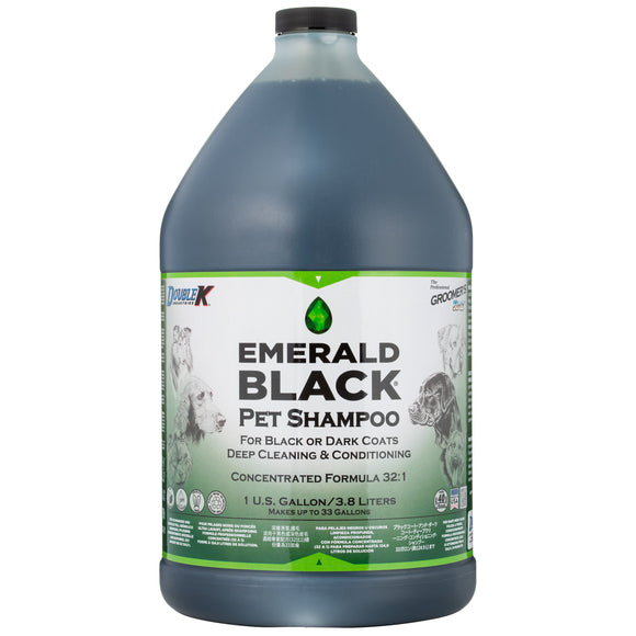 Double K Emerald Black Shampoo – Concentrated Formula for Dark Coats, 1:32 Dilution, 3.8L