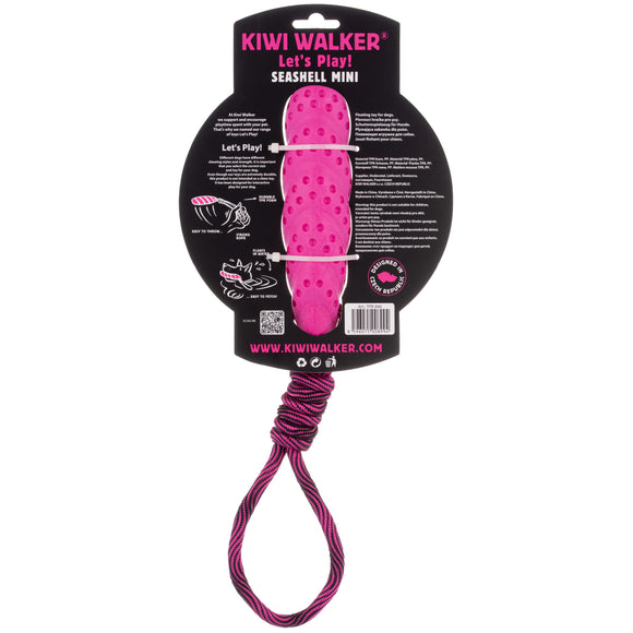 Kiwi Walker Seashell Floating Dog Toy Mini – Small TPR Water-Resistant Shell, Blue