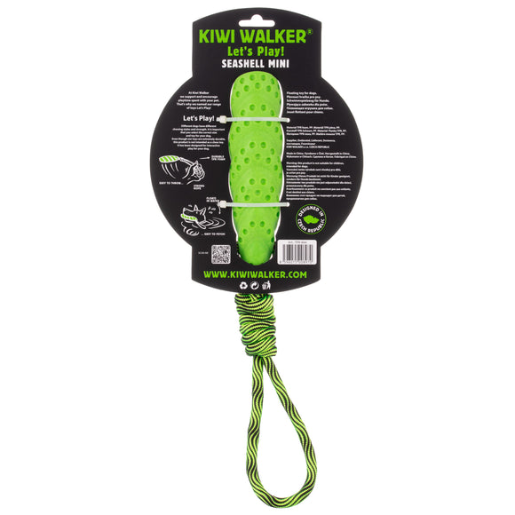 Kiwi Walker Seashell Floating Dog Toy Mini – Small TPR Water-Resistant Shell, Blue