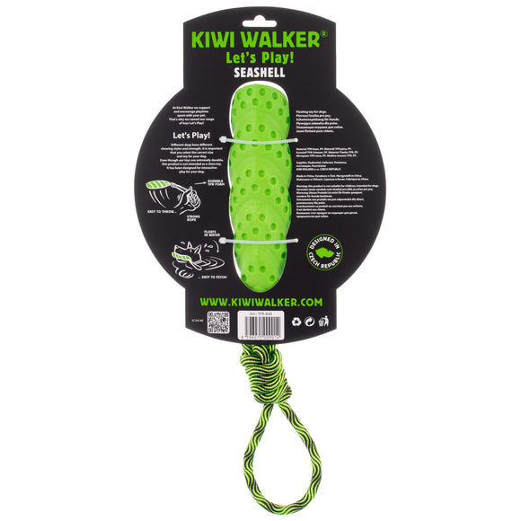 Kiwi Walker Seashell Floating Dog Toy Maxi – Large Blue TPR Durable Water Play Shell