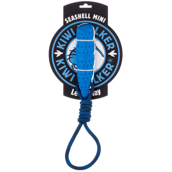 Kiwi Walker Seashell Floating Dog Toy Mini – Small TPR Water-Resistant Shell, Blue