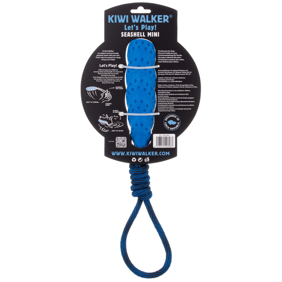 Kiwi Walker Seashell Floating Dog Toy Mini – Small TPR Water-Resistant Shell, Blue