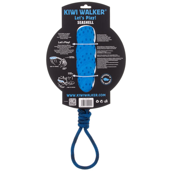 Kiwi Walker Seashell Floating Dog Toy Maxi – Large Blue TPR Durable Water Play Shell