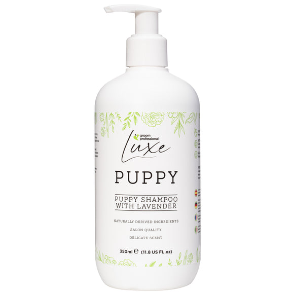 Groom Professional Luxe Puppy Shampoo 350ml – Mild Lavender Scent, Concentrated 1:30 Formula