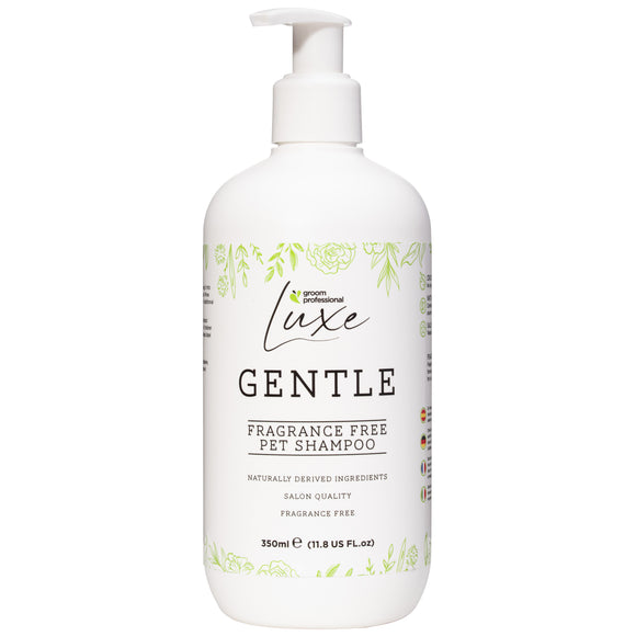 Groom Professional Luxe Gentle Shampoo 350ml – Mild Fragrance-Free Concentrate, Hypoallergenic Formula