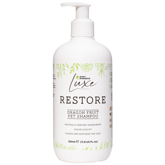 Groom Professional Luxe Restore Shampoo 350ml – Concentrated Rebuilding Formula, Dragon Fruit Scent