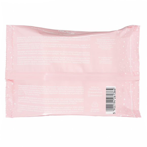 Mubo Chlorhexidine Aloe Vera Grooming Wipes – Antibacterial Cleansing, Moisturizing, 100 Pack, 15x30cm