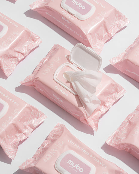 Mubo Chlorhexidine & Aloe Vera Grooming Wipes – Antibacterial, Soothing, Large 40 Pack