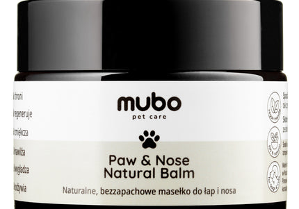 Mubo Paw & Nose Natural Balm 50g – Fragrance-Free Butter, Moisturizing and Gentle Formula