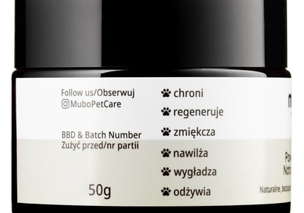 Mubo Paw & Nose Natural Balm 50g – Fragrance-Free Butter, Moisturizing and Gentle Formula