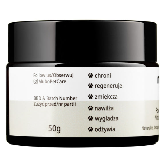 Mubo Paw & Nose Natural Balm 50g – Fragrance-Free Butter, Moisturizing and Gentle Formula