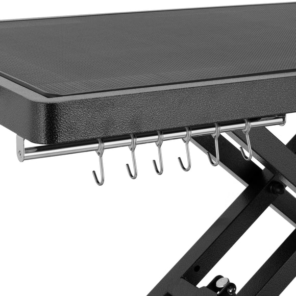 Blovi Upper Pro Black Lift Grooming Table with Outlet and Shelf