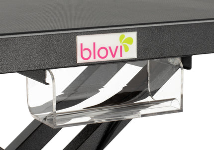 Blovi Upper Pro Black Lift Grooming Table with Outlet and Shelf