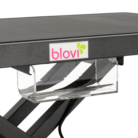 Blovi Upper Pro Black Lift Grooming Table with Outlet and Shelf