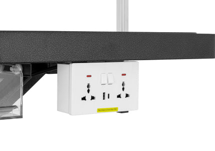 Blovi Upper Pro Black Lift Grooming Table with Outlet and Shelf