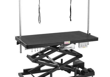 Blovi Upper Pro Black Lift Grooming Table with Outlet and Shelf