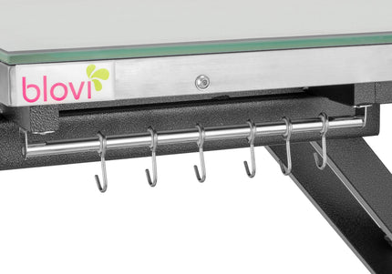 Blovi Luminous Pro Black Grooming Table with Lift and Illuminated LED Glass Top