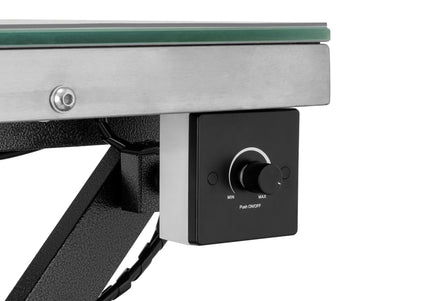 Blovi Luminous Pro Black Grooming Table with Lift and Illuminated LED Glass Top