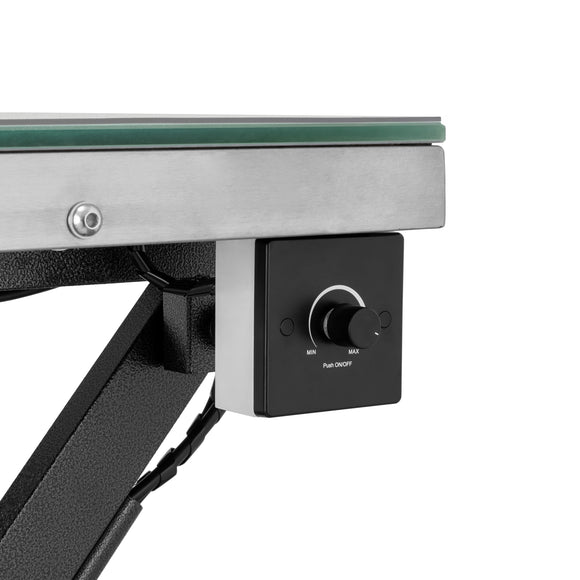 Blovi Luminous Pro Black Grooming Table with Lift and Illuminated LED Glass Top