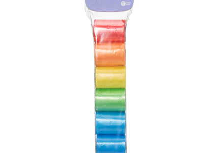 Record Rainbow Mini Unscented Colourful Dog Waste Bags, 7 x 20 Pack
