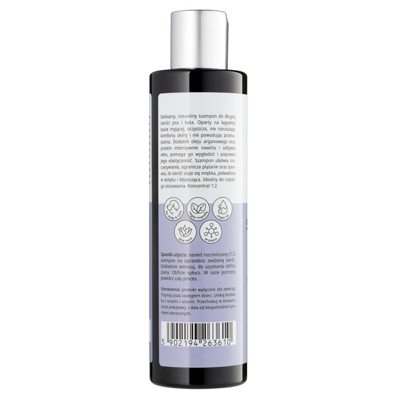 Mubo Silky Long Natural Shampoo 250ml – Gentle Formula for Long-Haired Coats, Nourishing Care