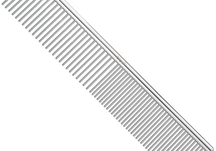 Blovi Basic Grooming Comb 19cm – Metal Construction with Mixed Pin Spacing, Lightweight Design