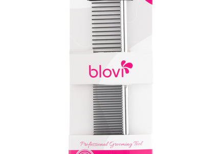 Blovi Basic Metal Grooming Comb 15cm – Mixed Pin Spacing, Lightweight Design