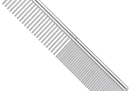 Blovi Basic Metal Grooming Comb 15cm – Mixed Pin Spacing, Lightweight Design