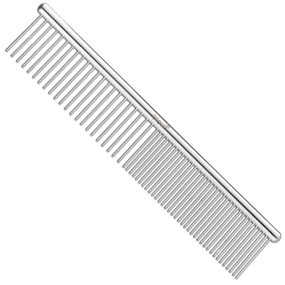 Blovi Basic Metal Grooming Comb 15cm – Mixed Pin Spacing, Lightweight Design